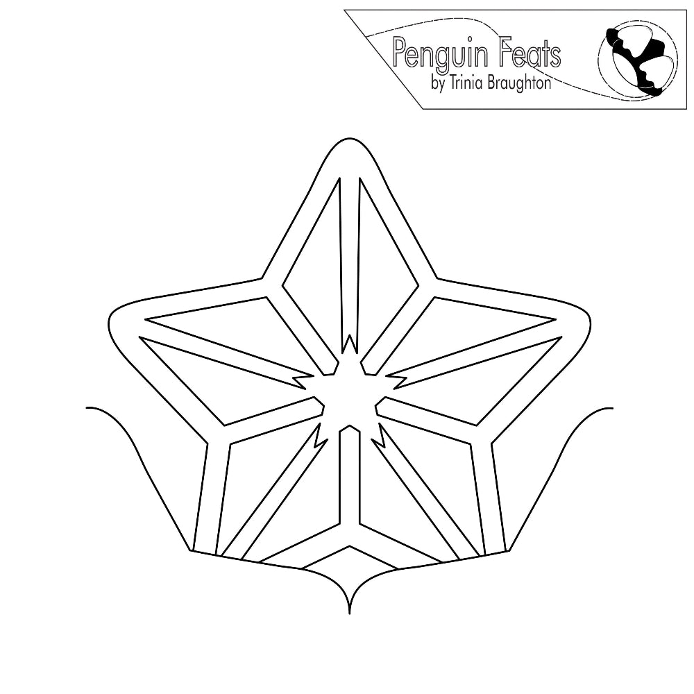 Star-shaped design with 'Penguin Feats' branding at the top