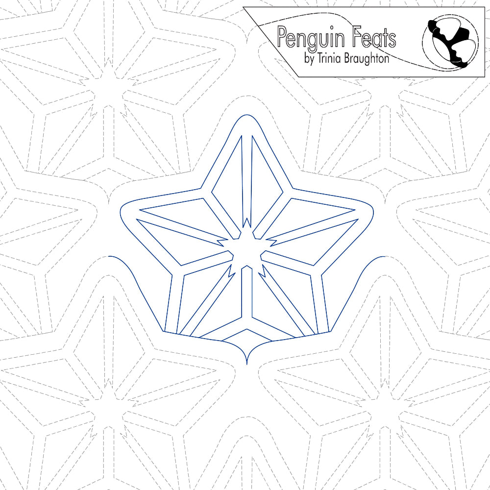Star-shaped design with 'Penguin Feats' branding at the top
