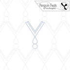 Outline design with geometric pattern and 'Penguin Feats' branding at the top.