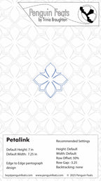 Flower petal pattern design with text and branding on a white background