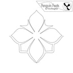 Black and white snowflake design with 'Penguin Feats' branding at the top.