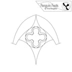 Black and white geometric design with 'Penguin Feats' logo at the top