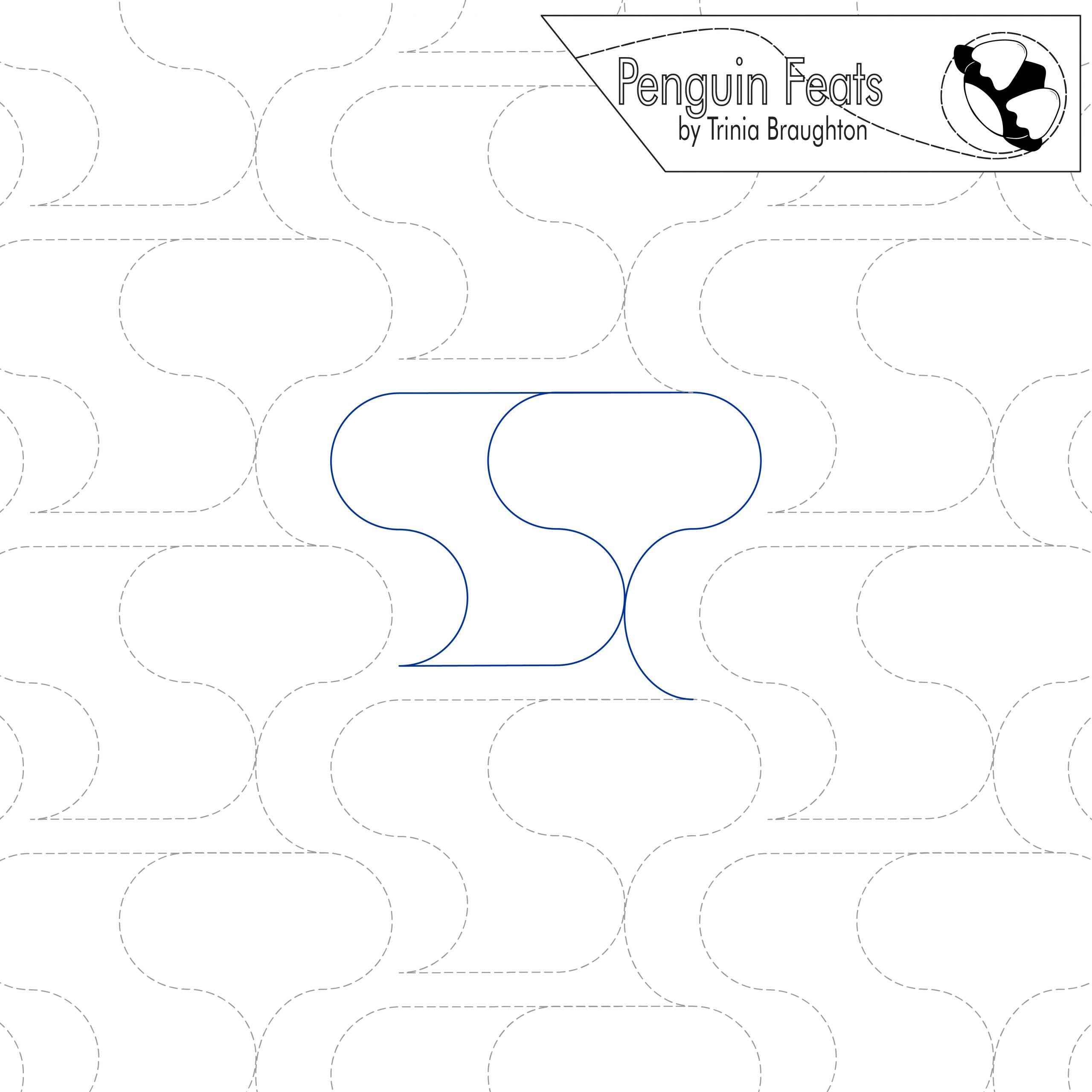 Outline of a tube shapes on a white background with 'Penguin Feats' branding.