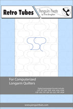 Pattern sheet for computerized longarm quilters with a blue and gray design on a white background.