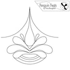Black and white line drawing of a water droplet design with 'Penguin Feats by Trinia Braughton' logo at the top.