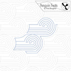 Design with geometric patterns and 'Penguin Feats' branding on a white background