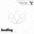 Outline of a seedling on a patterned background with 'Penguin Feats' branding.