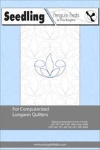 Seedling pattern for computerized longarm quilters with a blue and gray design on a light blue background.