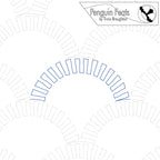 Outline of a segmented arch with 'Penguin Feats' by Trinia Braughton at the top.