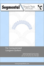 Penguin Feats Segmental pattern for computerized longarm quilters on a blue background