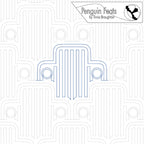 Design of geometric pattern and 'Penguin Feats' branding