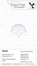 Pattern sheet for Stack design with settings and branding logo.