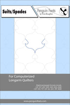 Pattern for computerized longarm quilters with a blue and gray design on a white background.