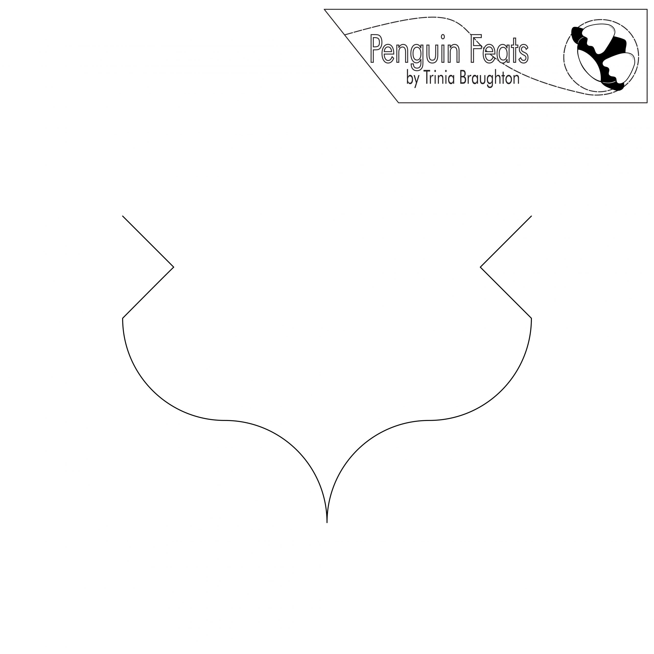 Continuous line design of diamond with curved line with 'Penguin Feats' branding at the top.