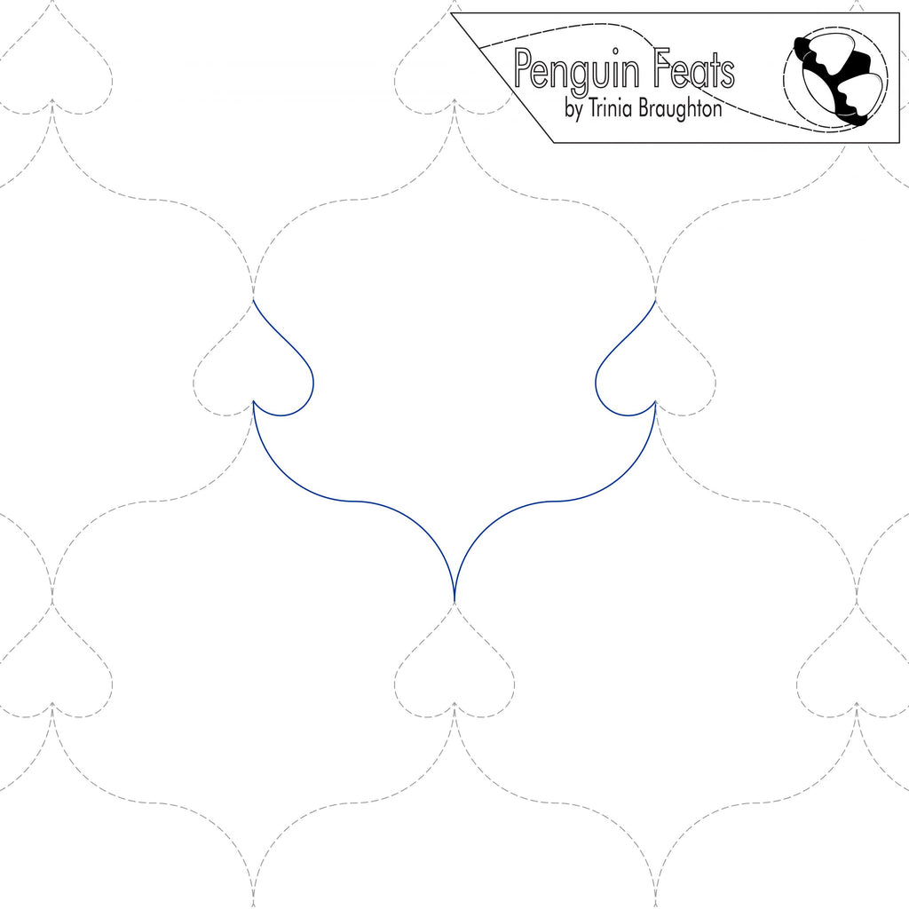 Pattern with circular shapes and 'Penguin Feats' branding at the top.
