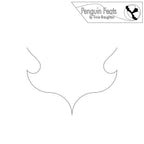Outline of a curved line with spade with 'Penguin Feats' branding at the top.