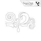 Decorative swirl design with 'Penguin Feats' branding at the top.