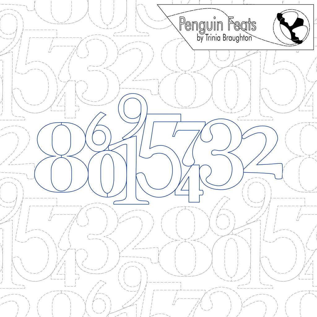 Design with number outlines and 'Penguin Feats' branding.