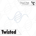 Design with 'Twisted' text and 'Penguin Feats' branding on a white background