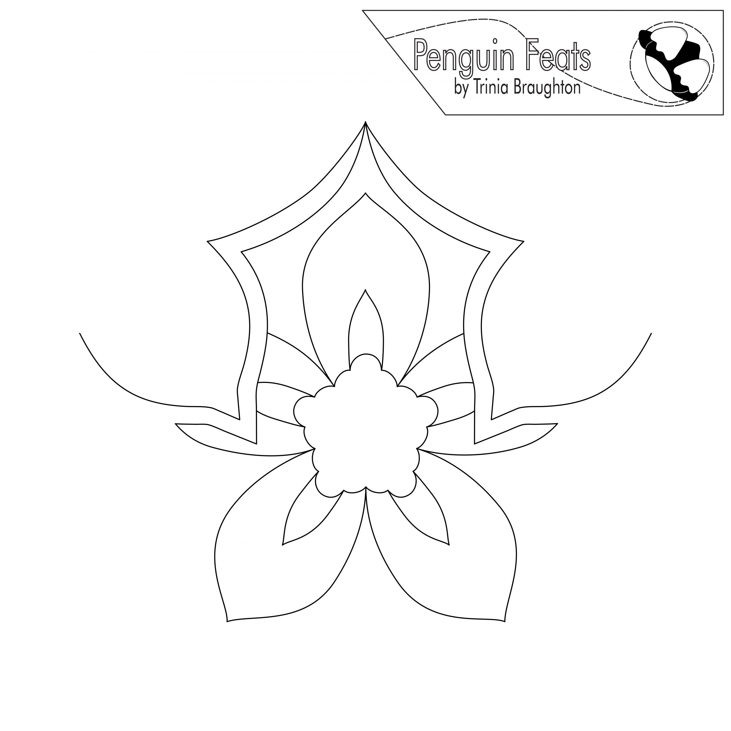 Black and white floral design with 'Penguin Feats' logo at the top.
