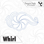 spiral swirl design in continuous line titled Whirl with Penguin Feats branding