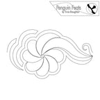Black and white decorative design with 'Penguin Feats' logo at the top