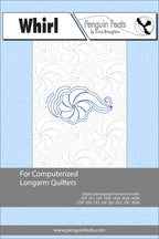 Quilting design sheet for computerized longarm quilters with a blue and gray color scheme.